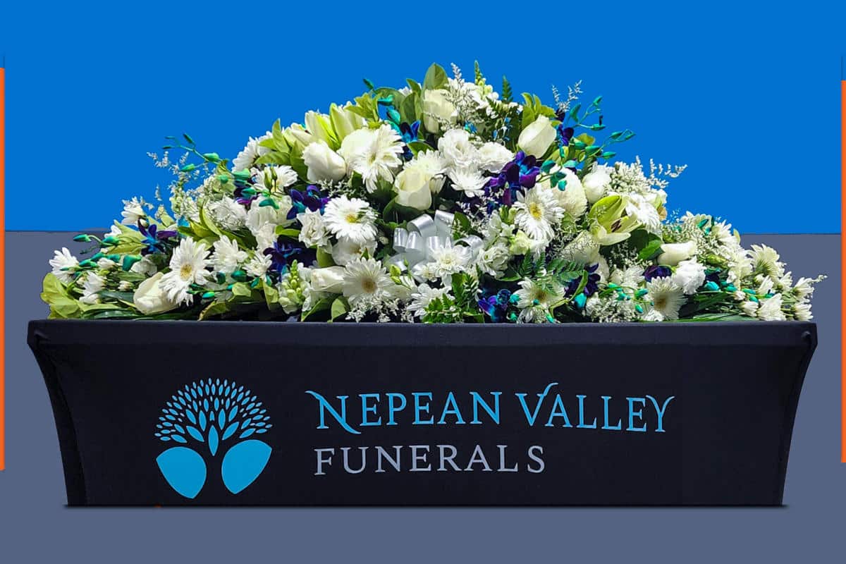 Funeral package – Mixed seasonal floral casket cover 3